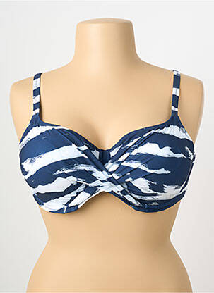Sutien de costum de baie elasticitate sutien cupe întregi cu decolteu înalt albastru FANTASIE femeie