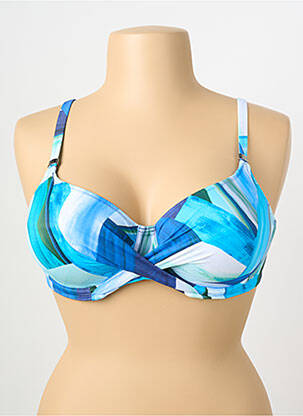 Sutien de costum de baie elasticitate sutien cupe întregi cu decolteu înalt albastru FANTASIE femeie