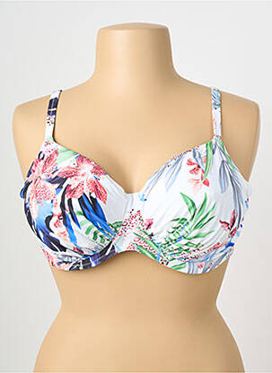 Sutien de costum de baie elasticitate sutien cupe întregi cu decolteu înalt alb FANTASIE femme
