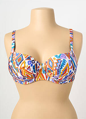 Sutien de costum de baie elasticitate sutien cupe întregi cu decolteu înalt albastru ANTIGEL femme