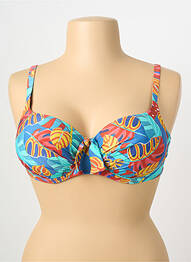 Sutien de costum de baie elasticitate sutien cupe întregi cu decolteu înalt albastru ANTIGEL femme