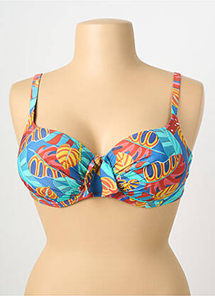 Sutien de costum de baie elasticitate sutien cupe întregi cu decolteu înalt albastru ANTIGEL femme