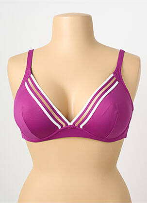 Sutien de costum de baie elasticitate top triunghiuri violet LISE CHARMEL femeie