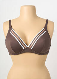 Sutien de costum de baie elasticitate top triunghiuri maro LISE CHARMEL femeie
