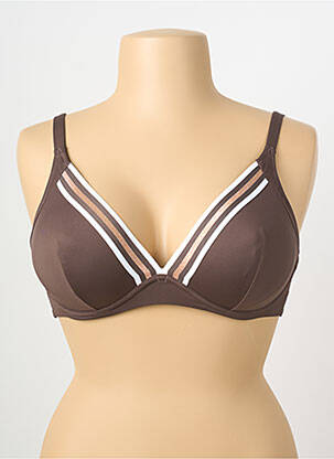 Sutien de costum de baie elasticitate top triunghiuri maro LISE CHARMEL femme