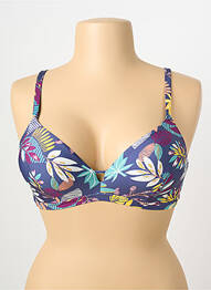 Sutien de costum de baie elasticitate sutien cupe întregi cu decolteu înalt albastru SIMONE PERELE femme