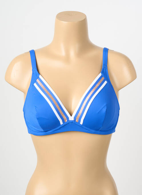 Sutien de costum de baie elasticitate sutien cupe întregi cu decolteu înalt albastru LISE CHARMEL femme