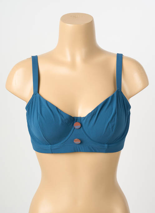 Sutien de costum de baie elasticitate sutien cupe întregi cu decolteu înalt albastru SIMONE PERELE femme