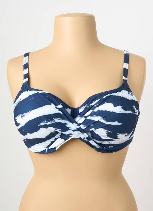 Sutien de costum de baie elasticitate sutien cupe întregi cu decolteu înalt albastru FANTASIE femme