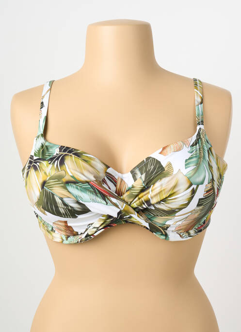 Sutien de costum de baie elasticitate sutien cupe întregi cu decolteu înalt alb FANTASIE femme