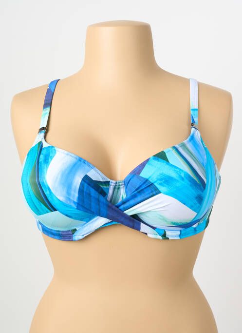 Sutien de costum de baie elasticitate sutien cupe întregi cu decolteu înalt albastru FANTASIE femme