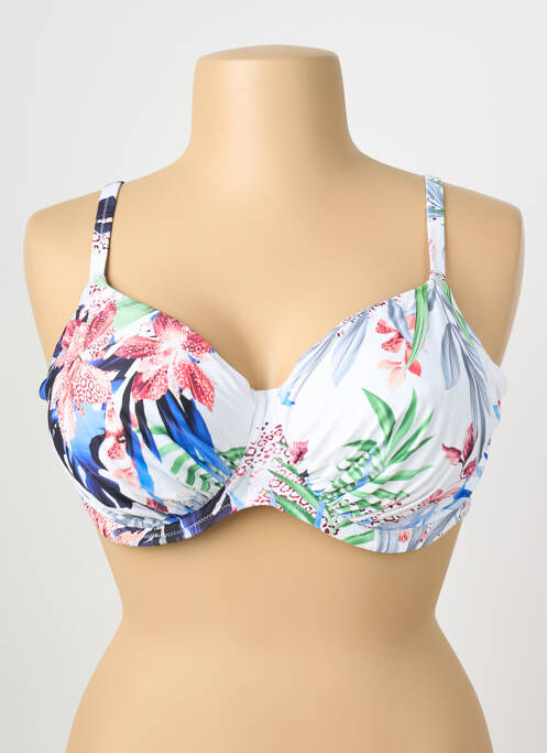 Sutien de costum de baie elasticitate sutien cupe întregi cu decolteu înalt alb FANTASIE femme