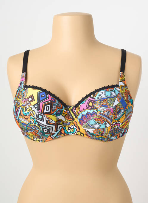 Sutien de costum de baie elasticitate sutien balconet cu decolteu înalt negru ANTIGEL femme