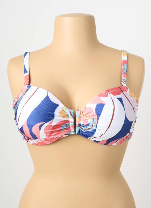 Sutien de costum de baie elasticitate sutien cupe întregi cu decolteu înalt alb BLUE LOBSTER femme