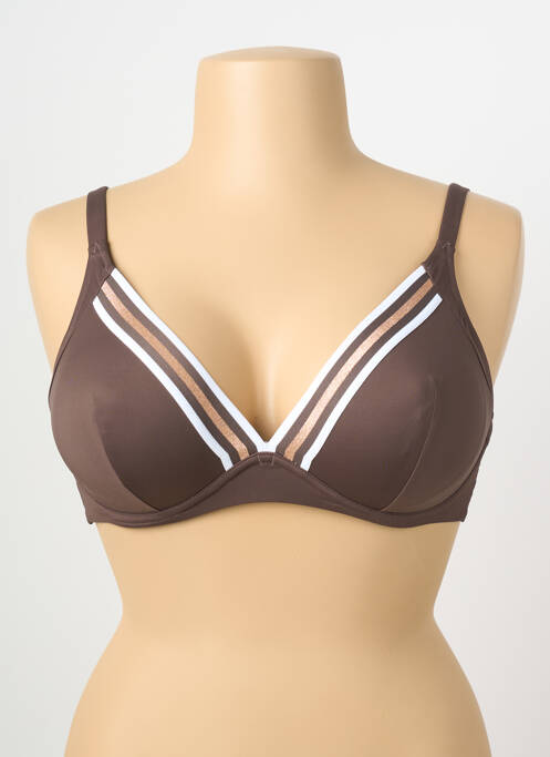 Sutien de costum de baie elasticitate top triunghiuri maro LISE CHARMEL femme