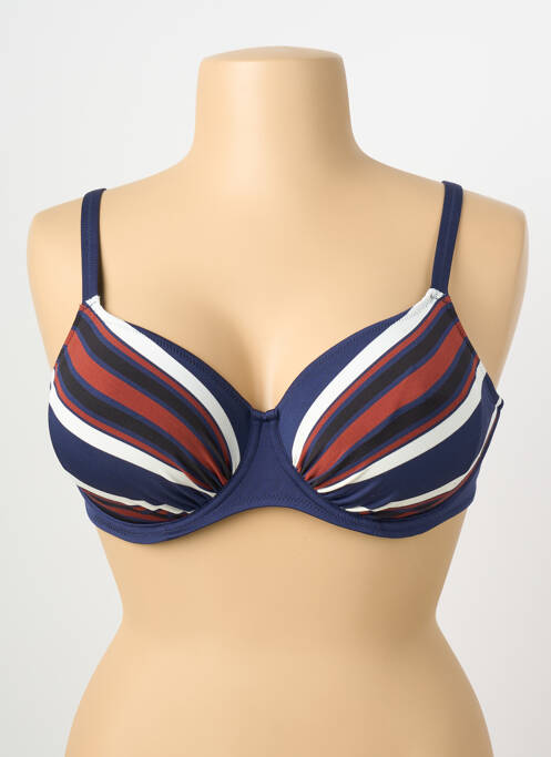 Sutien de costum de baie elasticitate sutien cupe întregi cu decolteu înalt albastru FANTASIE femme