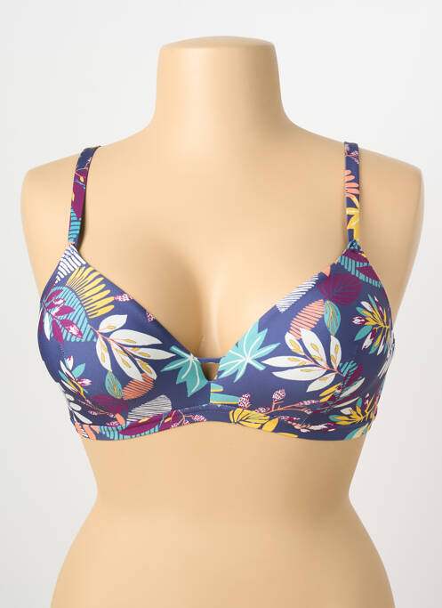 Sutien de costum de baie elasticitate sutien cupe întregi cu decolteu înalt albastru SIMONE PERELE femme