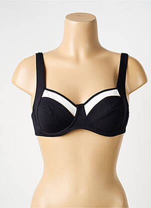 Sutien de costum de baie elasticitate sutien balconet cu decolteu înalt negru HUIT femeie