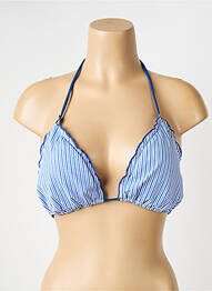 Sutien de costum de baie elasticitate top triunghiuri albastru SUN GLOW femeie