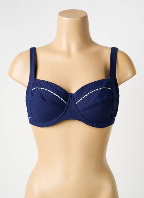 Sutien de costum de baie elasticitate sutien balconet cu decolteu înalt albastru HUIT femme