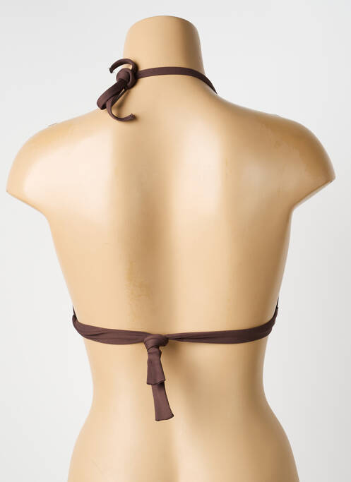 Sutien de costum de baie închidere cu legături de legat top triunghiuri maro IODUS femme