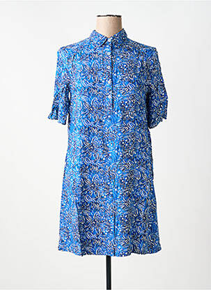Rochie scurtă croială evazată mâneci scurte albastru LOLA ESPELETA femeie