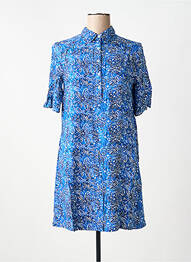Rochie scurtă croială evazată mâneci scurte albastru LOLA ESPELETA femme