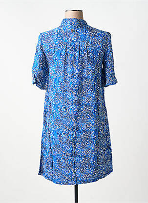 Rochie scurtă croială evazată mâneci scurte albastru LOLA ESPELETA femeie