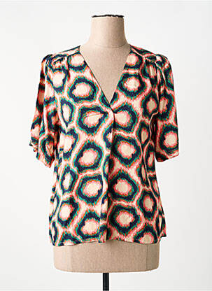 Bluză imprimeu fantezie mâneci scurte albastru LOLA ESPELETA femme