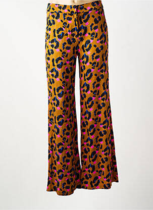 Pantalon evazat închidere cu fermoar sub clapetă cu cârlig galben LOLA ESPELETA femme