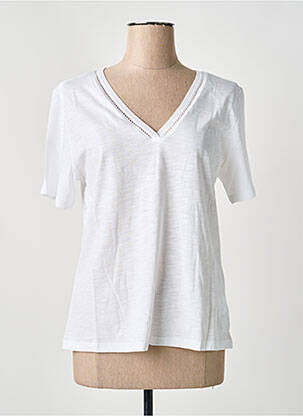 Top elasticitate mâneci scurte alb LOLA ESPELETA femme