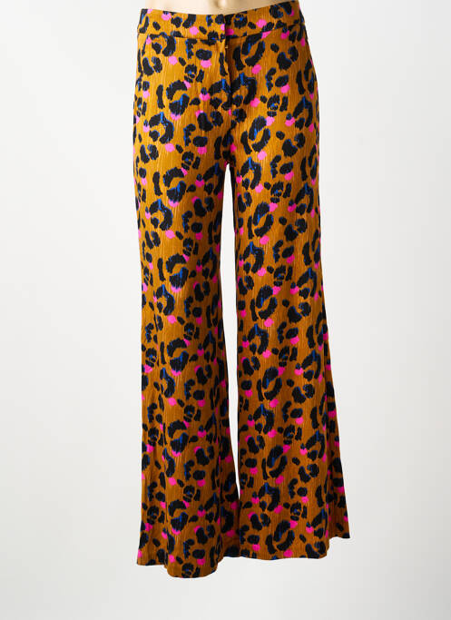 Pantalon evazat închidere cu fermoar sub clapetă cu cârlig galben LOLA ESPELETA femme