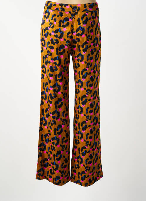 Pantalon evazat închidere cu fermoar sub clapetă cu cârlig galben LOLA ESPELETA femme