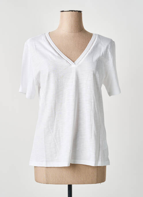 Top elasticitate mâneci scurte alb LOLA ESPELETA femme