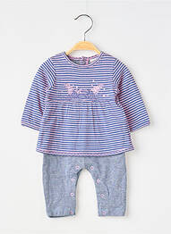 Salopetă-pantalon mâneci lungi mâneci lungi albastru 3 POMMES fille