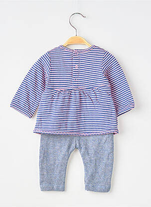 Salopetă-pantalon mâneci lungi mâneci lungi albastru 3 POMMES fată