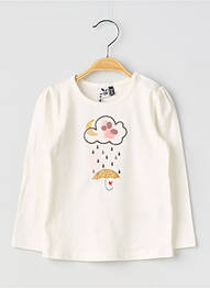 Tricou croială dreaptă mâneci lungi alb 3 POMMES fille