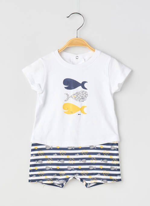 Salopetă scurtă alb ABSORBA băiat