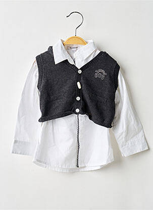 Cămașă cu mâneci lungi alb 3 POMMES băiat