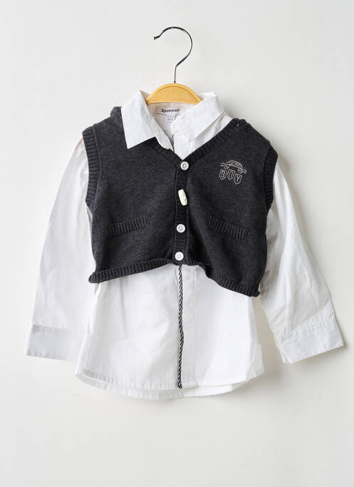 Cămașă cu mâneci lungi alb 3 POMMES băiat