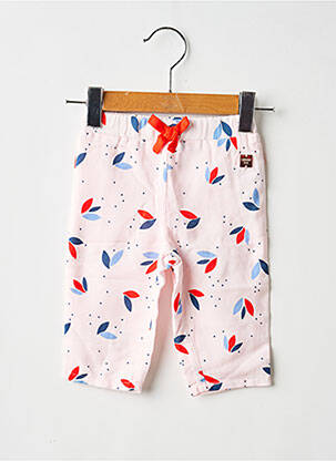 Pantalon slim țesătură poplin talie elastică roz CARREMENT BEAU fată