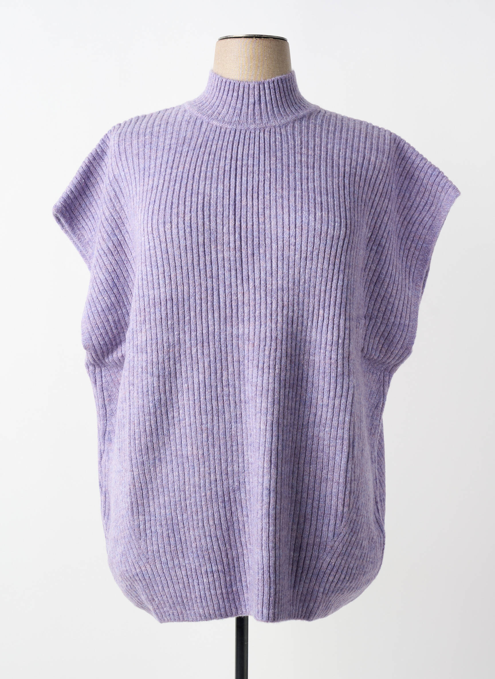 Pulover croială cambrată mâneci scurte violet SHEEGO femeie