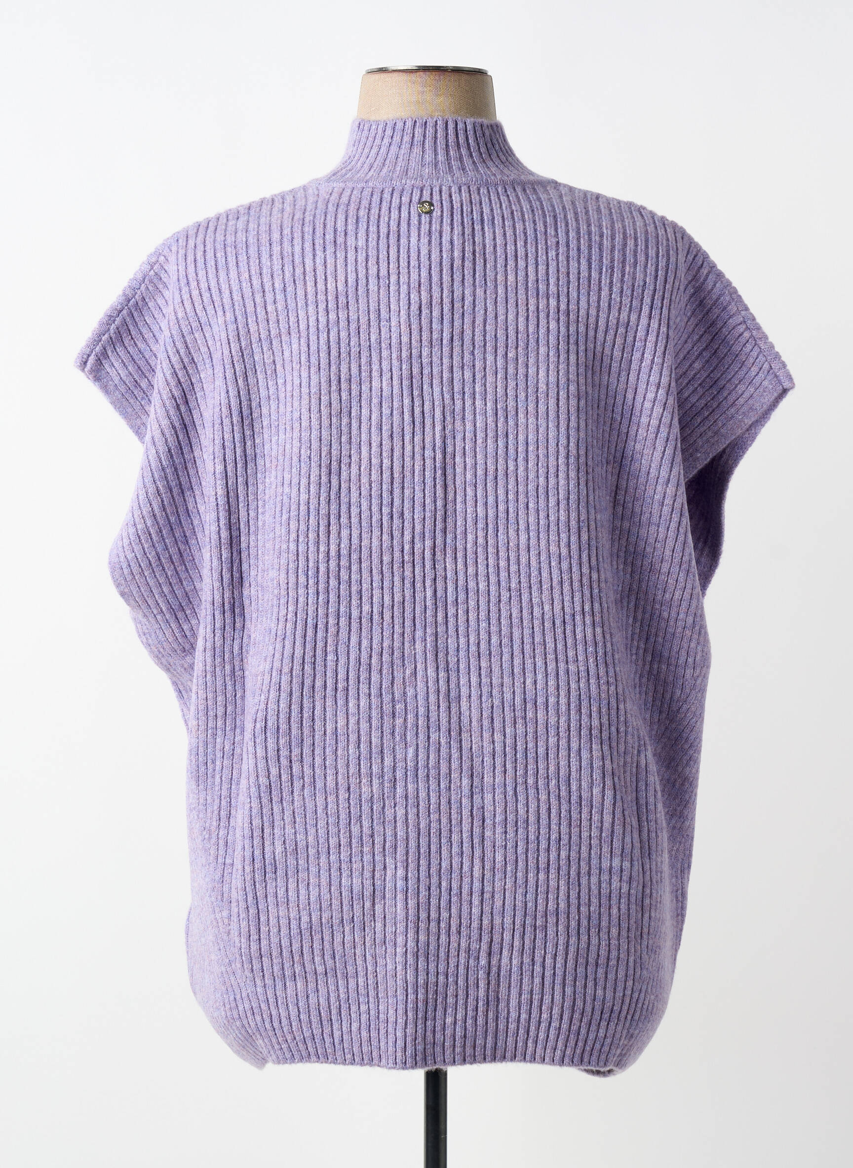 Pulover croială cambrată mâneci scurte violet SHEEGO femeie