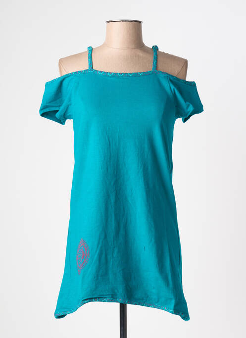 Top elasticitate mâneci scurte albastru BAMBOO'S femme