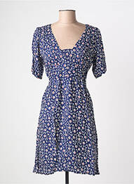 Rochie midi imprimeu floral mâneci scurte albastru BAMBOO'S femeie