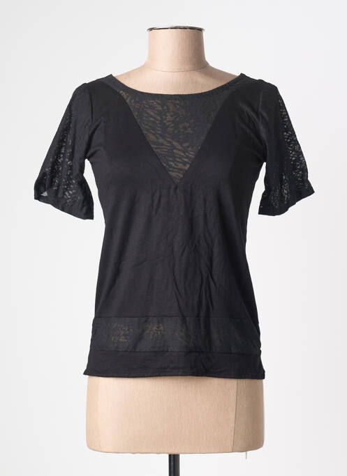 Top mâneci scurte mâneci scurte negru BAMBOO'S femme