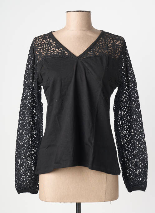 Top croială cambrată mâneci lungi negru BAMBOO'S femme