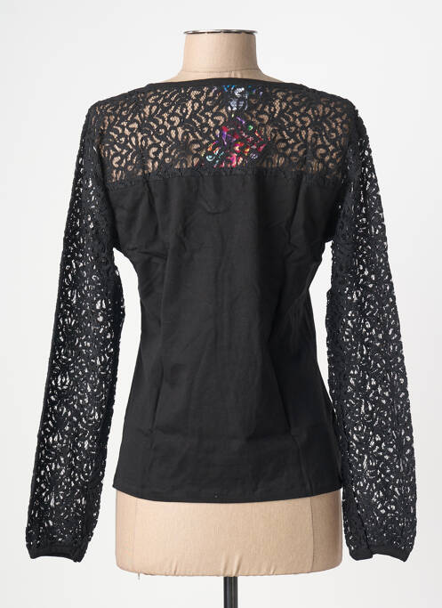 Top croială cambrată mâneci lungi negru BAMBOO'S femme