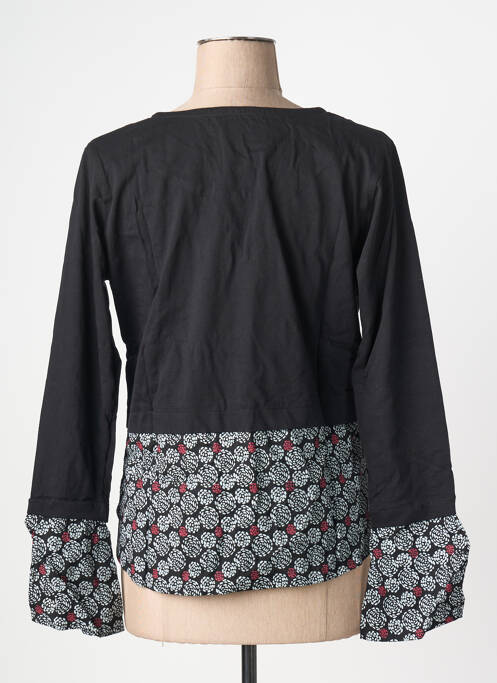 Top guler rotund mâneci lungi negru BAMBOO'S femme