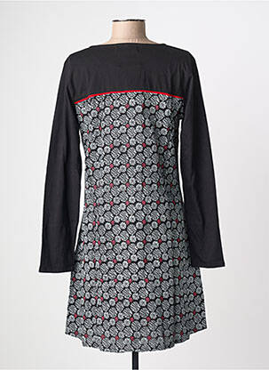 Rochie midi imprimeu fantezie mâneci lungi negru BAMBOO'S femeie